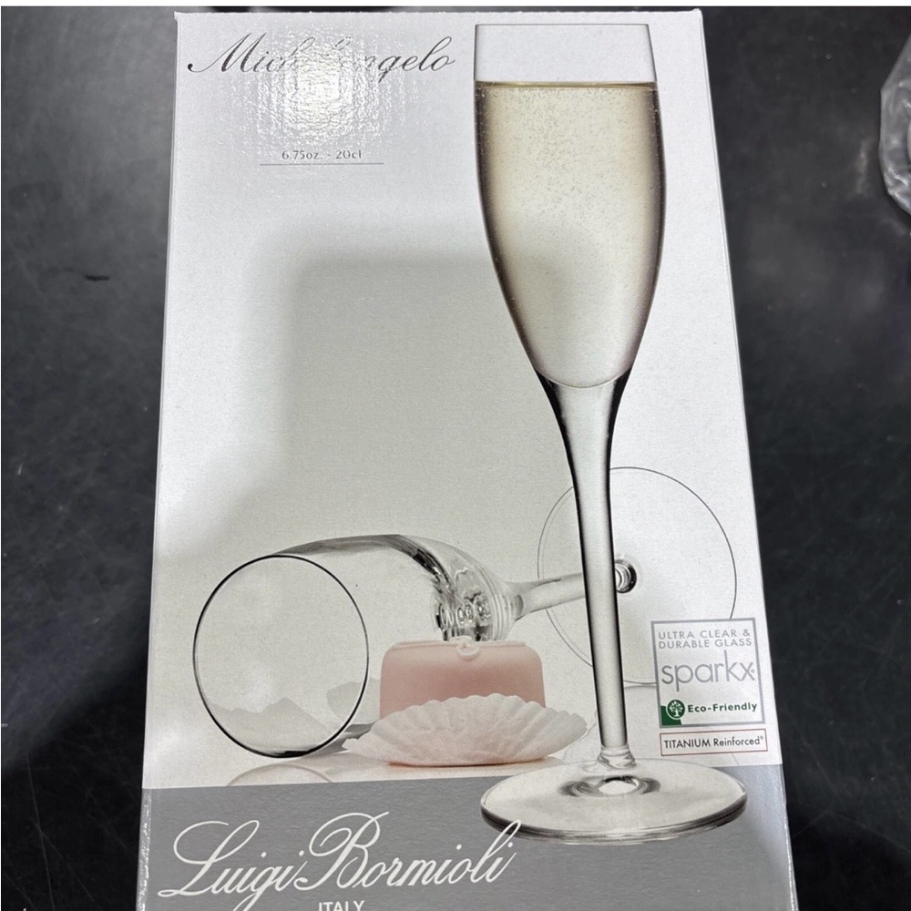 Set of 4 Michelangelo Masterpiece 6.75-Oz. Champagne Flute Glasses
